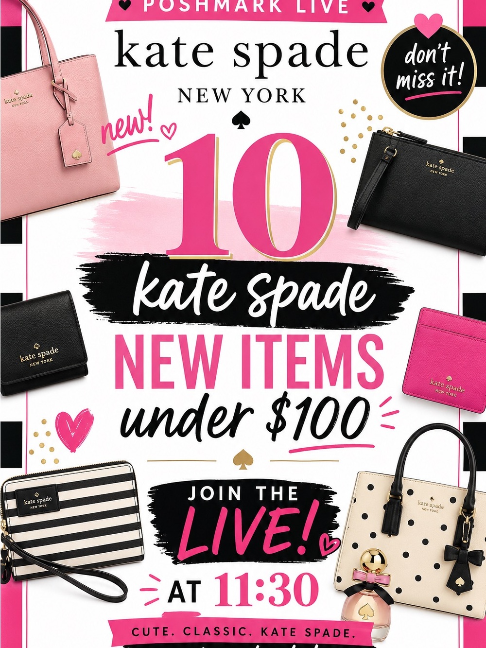 kate spade Pink, Black & Cream Accessories Collection